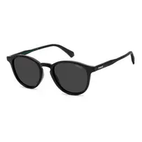 POLAROID PLD4191S807 Vyriški kvadratiniai akiniai nuo saulės – juodas rėmelis, pilki poliarizuoti lęšiai, 51 mm