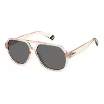 POLAROID Unisex PLD6193S35JF7 Square Pilot Sunglasses - Havana Acetate Frame, Green Polarized Lenses, 57mm