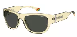 Polaroid PLD6197/S MC40G Unisex Square Sunglasses - Polarizuoti pilki lęšiai, juodas rėmelis