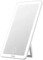 Avide ABLDL-M-3.5W-AE Laisvai pastatomas baltas stačiakampis kosmetinis veidrodis su LED apšvietimu, 3.5W, įkraunamas per USB