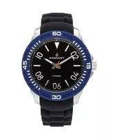 RADIANT Vyriškas laikrodis RA503602 (46 mm) – juodas ciferblatas, juodas dirbtinės odos dirželis, kvarcinis analoginis