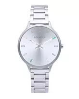 RADIANT RA608201 Vyriškas analoginis kvarcinis rankinis laikrodis 38mm nerūdijančio plieno mėlynu ciferblatu sidabrine apyranke