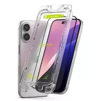 Ringke iPhone 15/16 Screen Protector Premium Easy Slide Tempered Glass 9H su montavimo šablonu (2 vnt.) Skaidrus