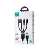 Joyroom 4-in-1 USB-A į 2x Lightning / USB-C / Micro USB įkrovimo laidas, 3,5A, 1,2m, juodas (A18 serija)