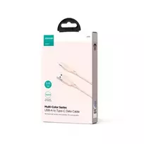 Joyroom Multi-Color Series USB-A į USB-C greito įkrovimo ir duomenų laidas, 100W, 1m, Rožinis (S-A34)