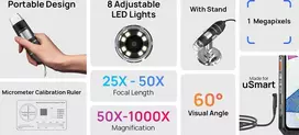 ULEFONE uSmart C01 Digital Microscope 50x-1000x 2MP USB-C