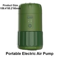 Outdoor Wireless Air Pump Rechargeable Electric Inflator for Camping Tent Mattress Hiking žalia