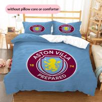 Aston Villa Pattern Bedding Quilt Set  Home Decoration  Gift (1 * duvet cover + 2 * pillowcase  without core) 135x200cm