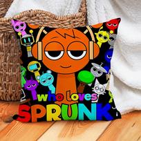 Game Sprunki Incredibox Pillow Case Home  Cushion Cover Suitable For Office Sofa Car Suitable For All Seasons 30x30cm