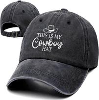 This Is My Cowboy Hat Baseball Cap Washed Cotton Funny Slogan Adjustable Unisex Casual Outdoor Hat One Size