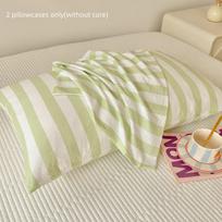 Polyester microfiber Striped Pillowcase Machine Washable Pillow Cover Bedroom Decor Suitable For Adult With Children 48x74cm