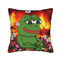 Sad P-Pepe Frog Square Pillow Case Brainrot Meme Cushion Cover Novelty Zipper Decor Pillowcase for Car 45x45cm 40x40cm
