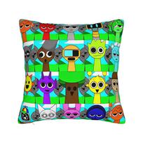 Sprunki Cartoon Games   Pillowcase Polyester Cushion Cover Gift  Throw Pillow Case Cover Home Square 40*40cm 40x40cm