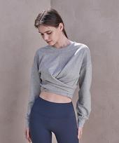 Reina Mora Relax Wrap Tie Sweatshirt Melange Grey 6/Free