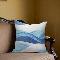 Azure Waves square Jacquard Pillow Cover for Sofa Office Waist Cushion Cover Home Decorative Pillowcase 40x40cm