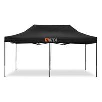 Pavillon pliable - Tourtecs 3x6m - Noir - Imperméable - Résistant aux UV - Structure en acier galvanisé