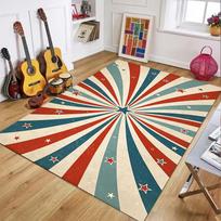 Color Strip Disco Ball Retro Pattern Carpet Vintage Decor Non-Slip Soft Mat for Living Room Bedroom Home Decor 40cm x 60cm