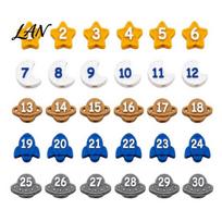 Numbered Pencil Caps for Primary School Cute Toppers, Lovely Charms, Pen Soft Elastic Pencils Toppers Decorations Supplies Classroom Rewards Silicone 1 Set