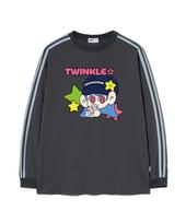 Escape From Twinkle Star Print Track Long Sleeve Charcoal M