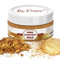 La Casa Premium Edible Lustre Dust - Sparkling Gold | Pearl Dust Ideal for Cake Icing Decoration & Garnishing | 9gm |