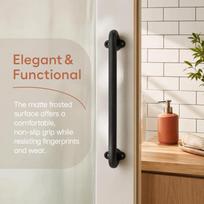 Black Cabinet Handle Carbon Steel Grab Bar Durable Barn Door Handle  Barn Shed