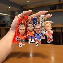 Cartoon World Cup Star Keychain Pendant Soccer Star Doll Bag Charm raudona
