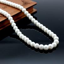 Fashion White Oblate Strand Necklace 7-8mm Pearl Freshwater balta