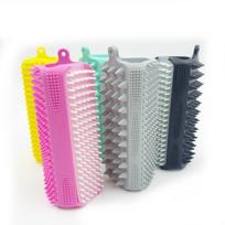 3 In1 Reusable Rubber Pet Hair Block Roller Cleaner Silicone Pet Hair Remover for Carpet, Couch, Furniture, Car Seats (Blue,14*4.5*4.5) mėlyna