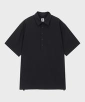Basic House Uni Poly-Spandex Semi-Open Short Sleeve Shirt Lxws3104 Bk/105
