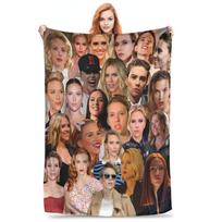Scarlett Johansson Nuotraukų Koliažas Antklodė Aksominė Atsipalaiduojanti Minkšta Mėtymo Antklodė Lovai Lovatiesės 130x150cm
