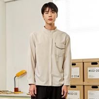 Custom Us Band Neck Buttonhole Pocket Shirt Cxs23Wwsha89 Bei Green/L