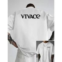 European sizes Men's Drop-shoulder T-shirt, Vibrant, VIVA Double-sided Pattern Men's Loose-fit T-shirt, New Trendy Men's Clothing S