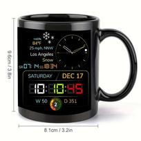 Cup Black Creative Time Large Capacity Coffee Cup Light Luxury Premium Sensing Cup with Handle juoda