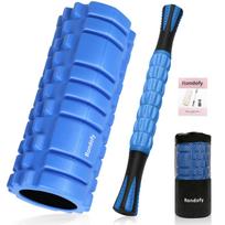 Rondofy Foam Roller for Myofascial Release Roller 500KG Load Massage Roller Myofascial Roller Set with Instructions and Storage Home Muscle Yoga mėlyna