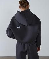 Sin And Lee Neoprene Mono Cruise Hoodie Charcoal Charcoal/Free