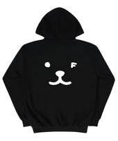Graver [Unisex] Puppy Face Back Smile Hoodie_Black/White Logo Black_White Logo/L