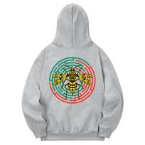 Khan 6312 Khg0033 Bumblebee Maze Fleece Hoodie - Grey L