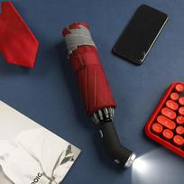 Automatic Umbrella With Reflective  Stripe Reverse Led Light Umbrella Three Folding  Inverted 10 Ribs without Battery