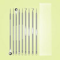9-Piece Stainless Steel Double-Headed Blackhead and Acne Needle Set 12.5 cm