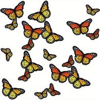 20pcs Monarch Butterfly Iron on Patches, 2 Size Embroidered Sew Applique Repair Patch yellow