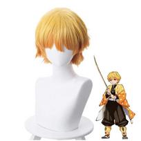 Demon Slayer: Kimetsu no Yaiba Kanao Tsuyuri Cosplay Yellow Wig Gradient Orange Short Hair with Flipped Ends high temperature silk