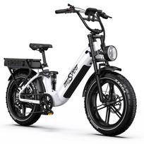 Elektrinis dviratis Onesport OT08 Pro, 500W variklis, 48V 18Ah*2 baterijos, nuvažiuojamas atstumas 190 km, 20×4.0 colių padangos balta