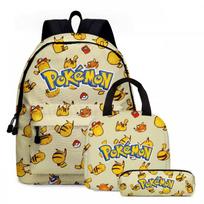 Pokémon Pikachu Kuprinė Pietų dėžutė Pieštukinė Rinkinys Vaikams Studentui Pokemon krepšys