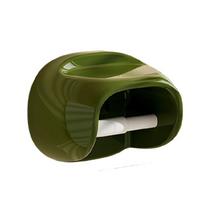 Contemporary Wall Mount Tissue Dispenser Strong Adhesive Backing Toilet Paper Dispenser and Storage Rack žalia