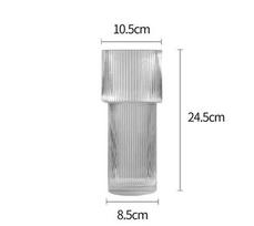 Simple Transparent Glass Striped Vase Bedroom Flower Arrangement Container Household Hydroponic Vase Wedding Art Home Decoration