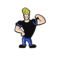 Animacinis personažas Johnny Bravo emalio segtukai Humoras Auksiniai plaukai Raumeningas vyras Sagės Atlapo ženklelis Papuošalai Dovanos draugams