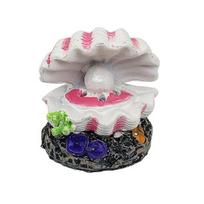 Decorative Aquarium Bubble Stone Bubbler Shell, Resin Volcano Coral Air Pump Bubbler, Channel Decor Fish Tank Decoration for Shrimp Crab Betta A