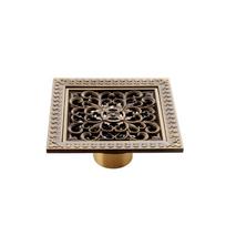 12cm*12cm Antikinio žalvario grindų sifonas Vonios aksesuaras Grindų sifonas (as the picture,Brass) gray
