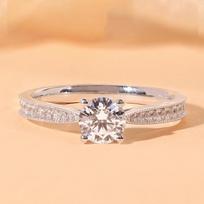 1Ct   Silve Gorgeous Shiny Zircon Stone Ring For Women Engagement Wedding Luxury High Quality Fine Jewelry resizable