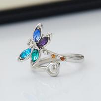 Vintage Trend Dragonfly Style Adjustable Open Ring, Women'S  Creative Holiday Party Accessories Gifts resizable